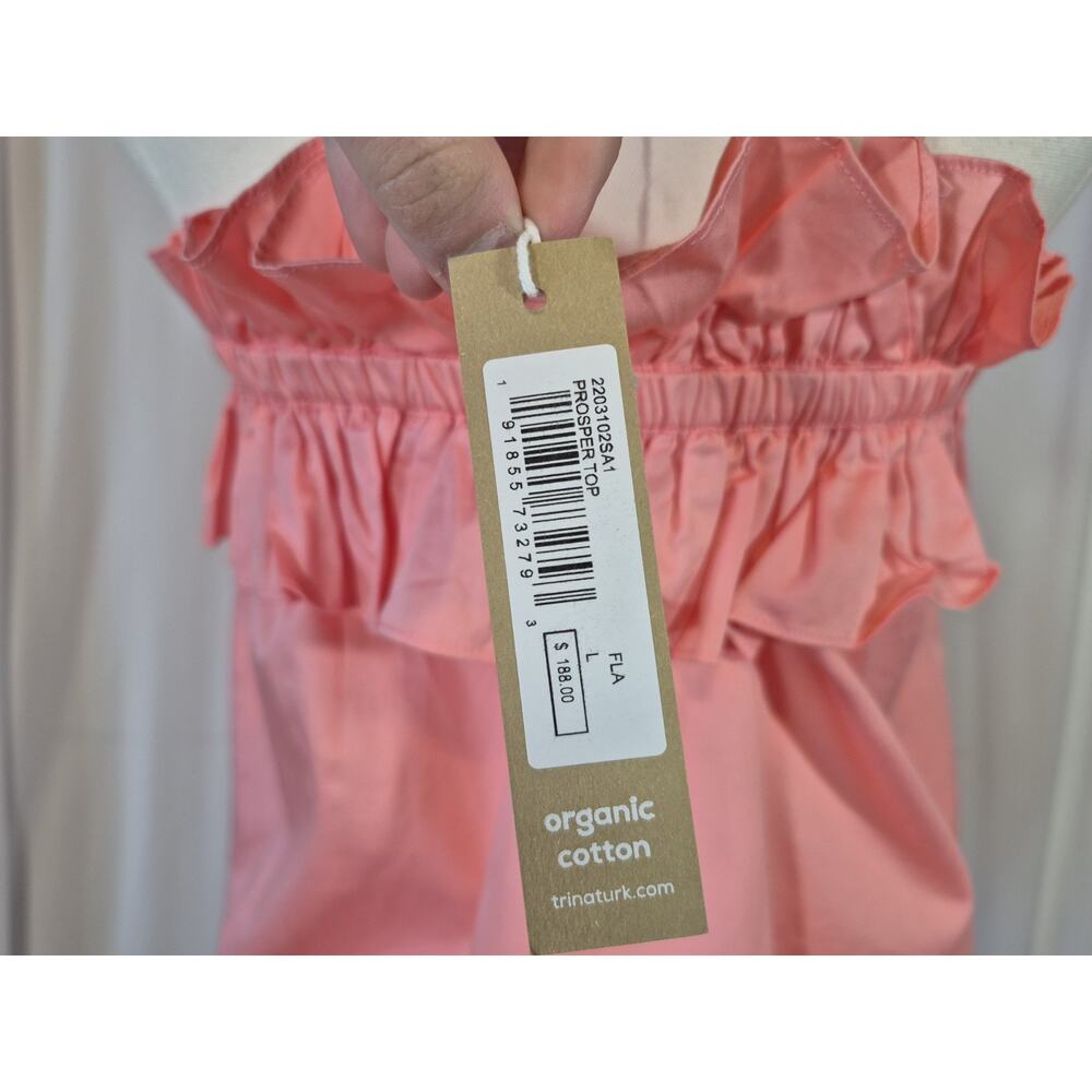 Trina Turk Prosper Organic Cotton Pink Top NWT Large - Picture 9 of 10